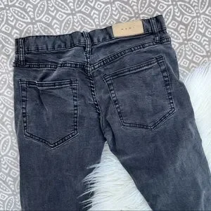 MNML | Jeans | Mnml Mens Black Wash Button Fly Ankle Zip Skinny